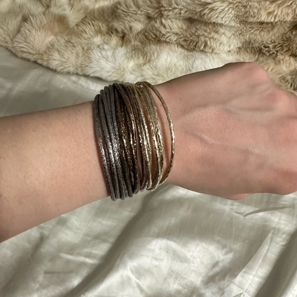 Elegant Gold and Silver Multi-Strand Bracelet - Picture 2 of 3
